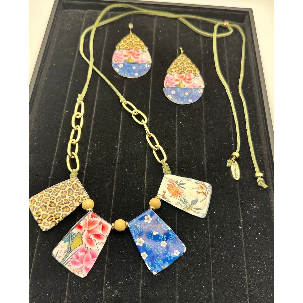 Plunder Evelina Necklace and Earring Set - So Fun!  Boho & Eclectic - up to 27"